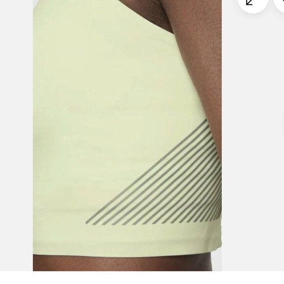 Nike Pro Women's Dri FIT crop Top Tank Bra Lime Green yellow XS - Picture 3 of 12